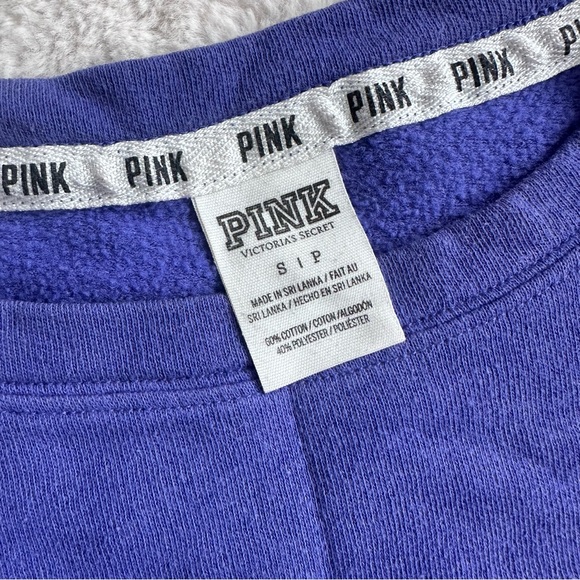 Victoria's Secret PINK | Purple & Black Varsity Crew Neck | Size Small - Picture 7 of 10
